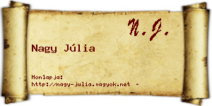 Nagy Júlia névjegykártya